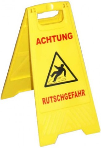 MRT Warnschild "Achtung Rutschgefahr"