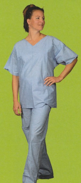 MRT Patientenbekleidung blau perforiert Größe L